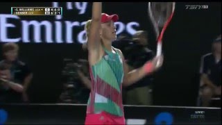 Incredible Point Won By Angelique Kerber vs Serena Williams 2016 Australian Open Final [upl. by Ibbie]