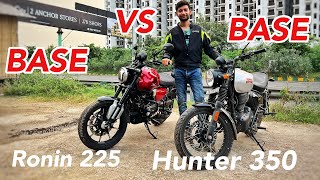 RE Hunter 350 BASE VS TVS Ronin BASE Variant Full Comparison 🔥 Aayush ssm [upl. by Nekcerb]