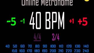 Metronomo Online  Online Metronome  40 BPM 34 [upl. by Bernice922]