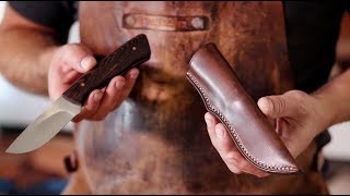 Making a leather knife sheath tutorial [upl. by Norbie557]