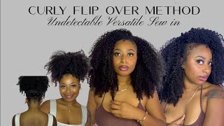 Flip Over Quick Weave With Minimum Leave Out and Bombshell Curls [upl. by Orimlede30]