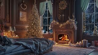 Serene Snowfall Sounds Outside Your Window with Cozy Fireplace Ambiance [upl. by Notxarb]