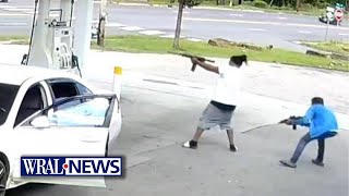 Caught on Camera Gas station shootout in Henderson North Carolina goes viral [upl. by Etyak392]