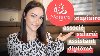 Les différents notaires  associé assistant salarié stagiaire diplômé [upl. by Keefer]