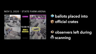 Observers left while ballots were still being scanned at State Farm Arena on Nov 3 2020 [upl. by Jilleen]