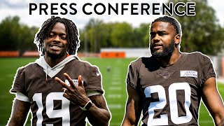 Marquise Goodwin amp Pierre Strong Press Conference  Cleveland Browns [upl. by Rehotsirk686]