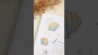 Blending with tombow brush pens 🐚🩵 seashell coloring aesthetic bulletjournal journal doodle [upl. by Orvie]