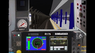 OpenBVE HD NYC Subway Bombardier R179 A Train w Manual Announcements to Lefferts Boulevard [upl. by Bank557]