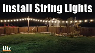 Easiest Way to Install String Lights  Trick to Hanging Yard Lights [upl. by Reggy]