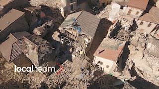 Nel borgo devastato di Pretare vicino Arquata del Tronto video dal drone [upl. by Ztirf]