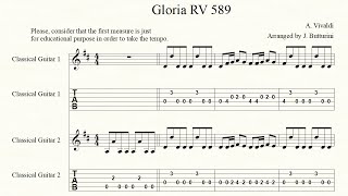 GLORIA RV 589 A Vivaldi arranged for two guitars with tab [upl. by Ycnalc]