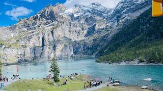 Oeschinen Lake kandersteg 🇨🇭switzerland swissalps kandersteg oeschinensee swisstown europe [upl. by Mandie]