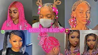 Braids With Beads Compilation 2022💕👸🏽 [upl. by Liag]