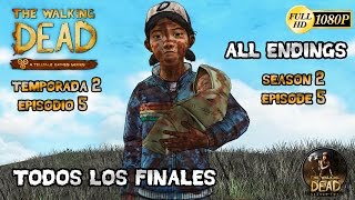 The Walking Dead Temporada 2 Episode 5 Todos los Finales  Solo Jane Kenny Wellington All Endings [upl. by Aderb]