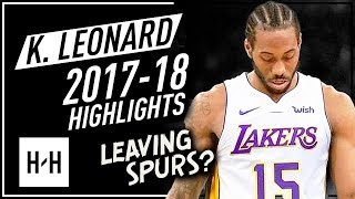 Kawhi Leonard Offense amp Defense Highlights 20172018  Leaving San Antonio Spurs [upl. by Skipper6]