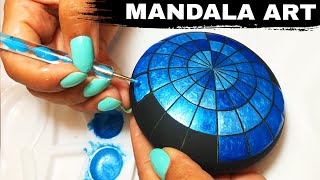 How to Mandala Stones Dot Art  Mandala for Beginners  Tutorial Rocks Painting Mandala dotart [upl. by Annitsirhc468]