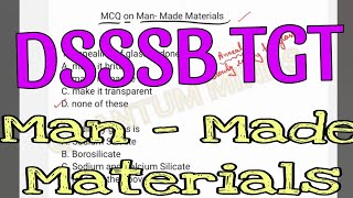 Man  made Materials  DSSSB TGT  Important MCQs dsssb2024 newsyllabus renukamam quantumminds [upl. by Assiar]