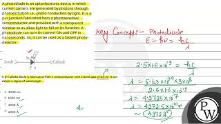 A photodiode is an optoelectronic device in which current carriers are generated by photons thro [upl. by Goddard]