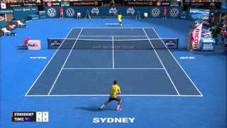 Sergiy STAKHOVSKY UKR vs Bernard TOMIC AUS SEMI FINAL HIGHLIGHTS Apia International Sydney 2014 [upl. by Meerak837]