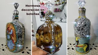 Decorar frascos de vidrio reciclados  Fernanda Valiente Tutorial en Español Subtitulado [upl. by Cho74]