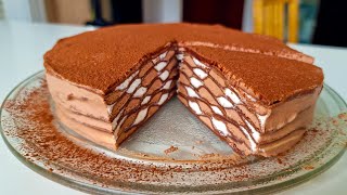 Irresistible Chocolate Crepe Cake Recipe without Baking 🎂🍫Chocolate Lovers Dream [upl. by Mehsah644]