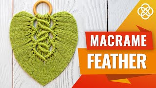 Macrame Feather Leaf Pattern  Macrame DIY  Macrame Feather Tutorial [upl. by Jeannie589]