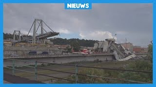 Brug ingestort in Genua in Italië [upl. by Servetnick]