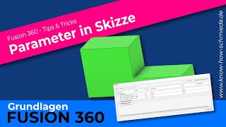 Fusion 360  Parameter in Skizze und Funktionen  Fusion 360 Grundlagen [upl. by Linda797]