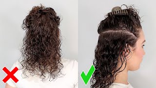 How to Section Curly Hair when Styling for Beginners  Prevent frizz tangles snags [upl. by Aicirtal968]