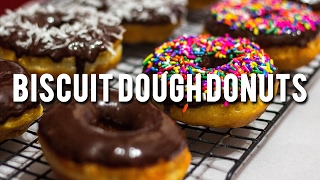 Biscuit Dough Donuts  Easy Recipe  SamCanChef [upl. by Nahshon518]