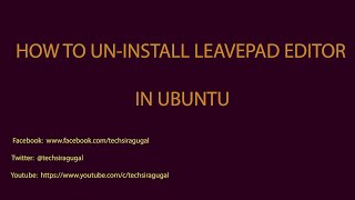 how to uninstall leafpad editor on ubuntu [upl. by Sinne]