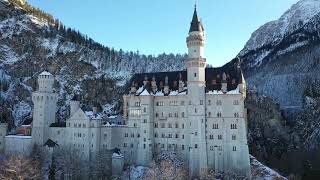 Neuschwanstein Castle in December of 2018  Aerial Video Tour [upl. by Gavrielle]