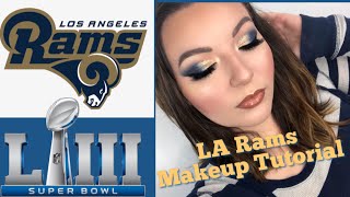 LA Rams Super Bowl Makeup Tutorial  KAYLEECARMEL [upl. by Gosnell919]