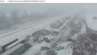 Deadly 70car pileup in Iowa caught on camera [upl. by Yenetruoc504]