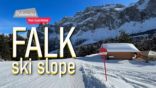 Pista Falk una delle discese storiche di Plan de Gralba valgardena skislopes dolomitisuperski [upl. by Assirhc594]