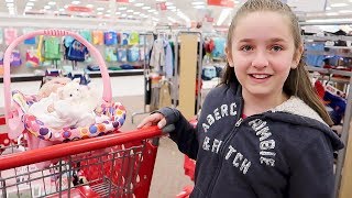 Shopping with Reborn Baby Doll Shilo for Newborn Baby Supplies at Target Shopping Haul [upl. by Krawczyk]