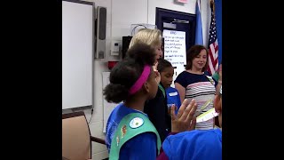 Project CommUNITY Congresswoman Kendra Horn visits Oklahoma girl scout troop [upl. by Noek]