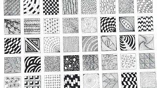 40 Easy Zentangle Patterns for Beginners  40 Doodle Patterns [upl. by Adila]