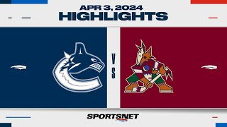 NHL Highlights  Canucks vs Coyotes  April 3 2024 [upl. by Montfort]