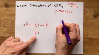 Lewis Structure of ClF3 chlorine trifluoride also VSEPR hybridization [upl. by Oruam]