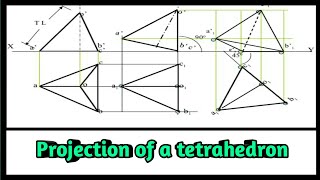 Tetrahedron projection of solids Projection of Tetrahedron  Rn Learning [upl. by Alberto]