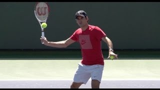 Roger Federer Volleys in Super Slow Motion  BNP Paribas 2013 [upl. by Marentic]