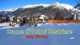 Italy Skiing Sestriere  Sauze dOulx [upl. by Craven]