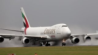 B747s Crosswind landings  Amsterdam Schiphol [upl. by Latsyrhc446]