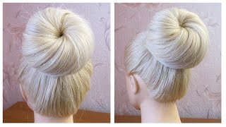 Chignon bun en 2 minutes ★ Tuto coiffure simple et rapide ★ Quick amp Easy Bun Tutorial [upl. by Neerroc642]