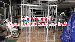 Mẫu khung sắt Ngan 1m2 dài 2m2 cao 1m8 Sắt 14 vuông kẽm full 35li Sơn đã báo giá trong clip [upl. by Delila3]