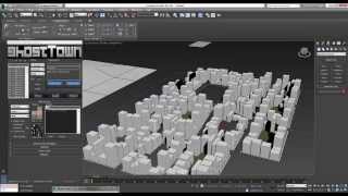 How to Make cityscapes in 3ds Max by using the greeble and ghost town plugins [upl. by Akimehs682]