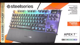 SteelSeries Apex 7 TKL  Udpakning amp Nærmere Kig Dansk [upl. by Cirenoj351]