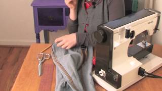 How to Hem Bootleg Jeans  Altering Jeans [upl. by Cullan]