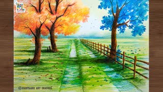 How to draw beautiful morning scenery with colored pencils  PAINTLANE  Nature art video [upl. by Jacquetta]